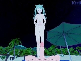 Hatsune Miku (Vivid BAD SQUAD) plays hard with my penis with her foot. - Project SEKAI POV Hentai