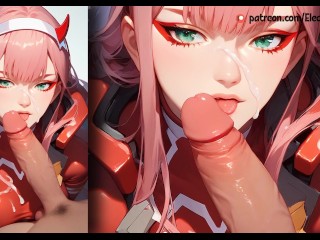 Zero two Close-up cum on pussy and lips