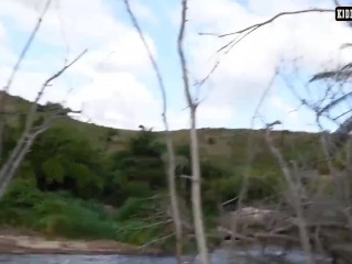 TWO NAKED WOMEN WENT FOR A WALK AND THEY SURPRISED US WHEN WE WERE BATHING IN THE RIVER IT WAS A LOT