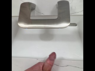 Humping and Rubbing my Veiny Cock into Futuristic the Sink at the Gym until Cumming