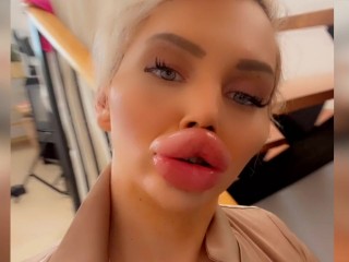 World biggest fake Lips + Close ups | Vienna Wuerstel