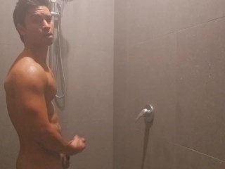 Gym Shower after workout masturbation