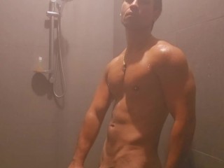 Gym Shower after workout masturbation