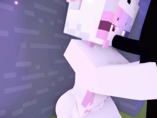 Minecraft porn animation - Girl sucks Enderman cock