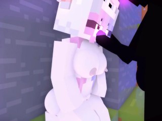 Minecraft porn animation - Girl sucks Enderman cock