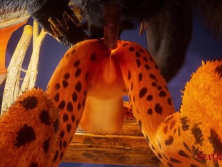 Furry girls have an orgy with big cocks in furry sex from Wild Life