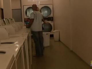 Blonde slut Regan Anthony gets picked up while doing laundry to get fucked hard.