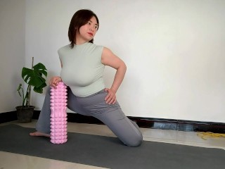 Woman stretching, flexible body