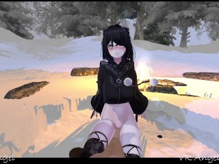 VR Girlfriend fucks you in the snow