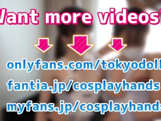 Japanese girls gives a guy a handjob and assjob wearing a swimsuits.