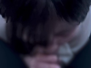 口の中に大量に射精されるショートヘア女子♡bloujob cuminmouth