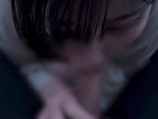 口の中に大量に射精されるショートヘア女子♡bloujob cuminmouth