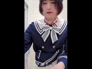 アナルプラグしっぽおむつおもらしオナニーDiaper masturbation.