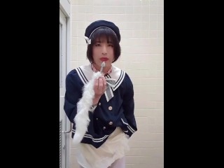 アナルプラグしっぽおむつおもらしオナニーDiaper masturbation.