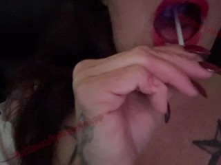 Sucking and Squirting on Sweet Lollipop Plaid skirt and fishnets