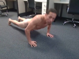 Risky horny office worker stays late at office after co-workers leave