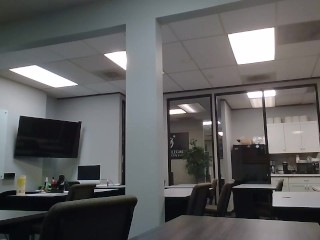 Risky horny office worker stays late at office after co-workers leave