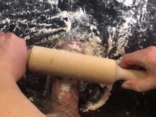 Cooking dick for dinner. Part 3/3. Extremely press my penis and eject sperm.