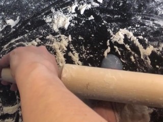 Cooking dick for dinner. Part 3/3. Extremely press my penis and eject sperm.