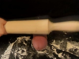 Cooking dick for dinner. Part 3/3. Extremely press my penis and eject sperm.