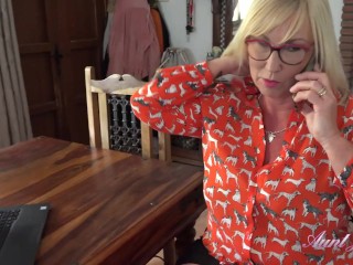 Aunt Judy's - Horny Mature BBW MILF Melody has Phone Sex at the Office