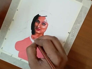 Erotic Art Or Drawing Of Sexy & Divine Indian Woman called " Enchantress"