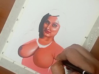 Erotic Art Or Drawing Of Sexy & Divine Indian Woman called " Enchantress"