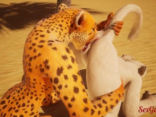 Lesbian turns into a furry threesome in a hot Wild Life threesome