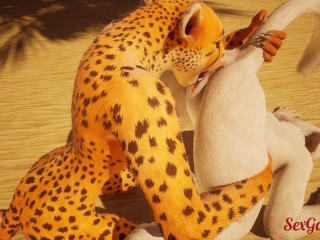 Lesbian turns into a furry threesome in a hot Wild Life threesome