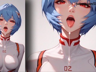 Ayanami Rei is shy but shows her body