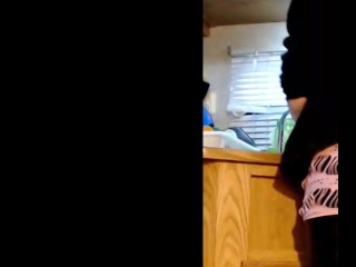 Spying on step moms big ass doing dishes makes you hard