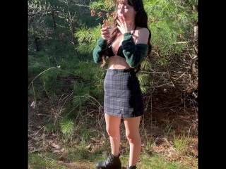 POV My Goth GF Takes Me Outside To Smoke And Suck Me Off WE ALMOST GOT CAUGHT