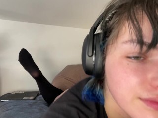 Anal training with a Doc Johnson dildo