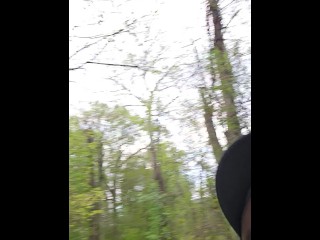 Risky outdoor huge cumshot. Trying not to get caught