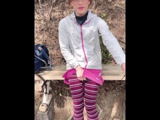 初めて野外オナニーした時の動画 おむつおもらし男の娘