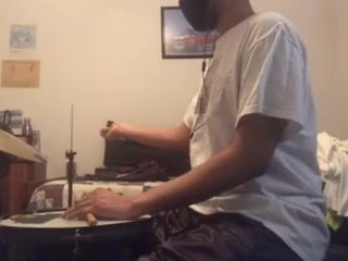 parents moaning in the other room while i'm playing drums