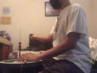 parents moaning in the other room while i'm playing drums