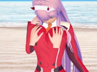 Sex with Zero Two on the beach