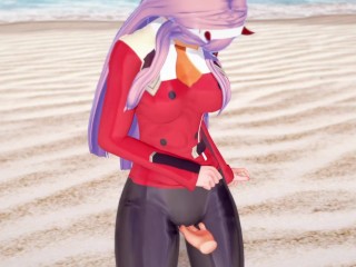 Sex with Zero Two on the beach