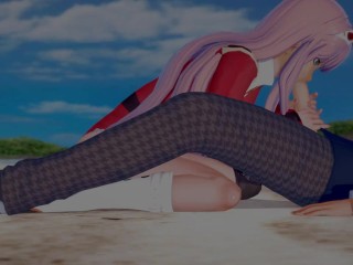 Sex with Zero Two on the beach