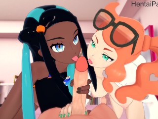 Hentai Nessa x Sonia Threesome Pokemon Uncensored