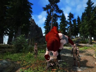 Giant Red Riding Hood (Part 1) - Skyrim Giantess