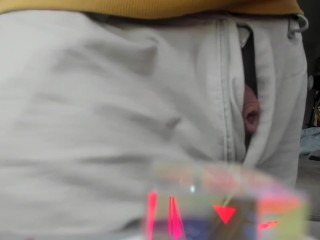 showing my flat cock