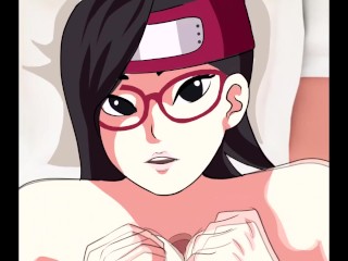 Hinata and Sarada fucking and asking for cock, Naruto and Boruto compilation