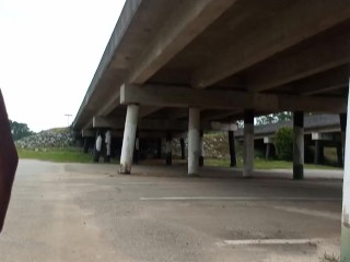 Taking a piss under this scary bridge!!!