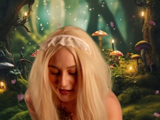 Shy Alice in Wonderland ( WankerLand ) has to give you JOI to get Saved from the Mad World