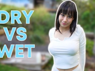 [4K] Milk vs Water | Transparent White Outfit Wet vs Dry Try on Haul with Elixir Elf