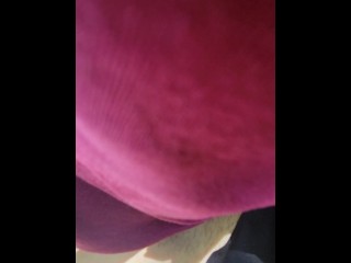 this slut pisses on his cock and gets cum on in a public garden