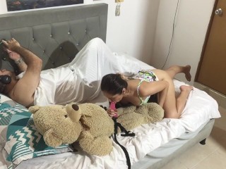 I fuck my teddy bear next to my stepfather.