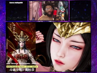 Battle Through The Heavens Bald Pussy Queen Medusa Squirts As She Gets Creampied In Her Ass